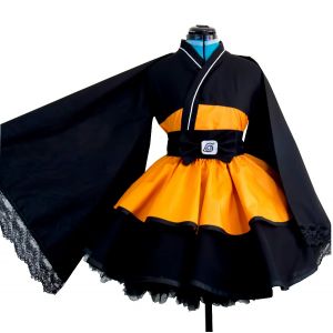 Costume de Cosplay Anime Shippuden Uzumaki, robe Kimono Lolita pour filles et femmes, robes de Style