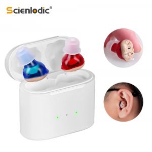 ElmainHearing Aid Rechargeable ITE DePG, Appareil d'écoute, Mini amplificateur de son sans fil,