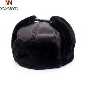 2025 mâle décontracté hiver chaud en peau de mouton casquette en cuir nouveau chaud russie adulte