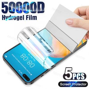 5 pi&egrave;ces Film Hydrogel pour Huawei P50 P30 P60 P20 P40 Mate 60 Pro 20 20X 50 40 Lite protecteur