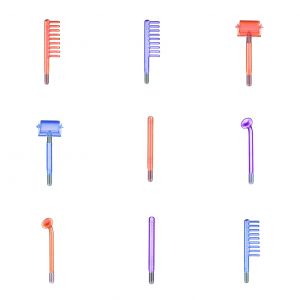 Tubes de fixation de buse en verre d'électrothérapie à haute fréquence, 4 types, pour masseur