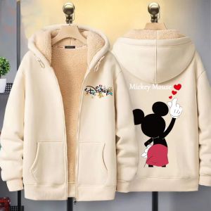 Mickey Mouse agneau veste automne hiver Disney dessin anim&eacute; manteau confortable chaud &agrave; capuche