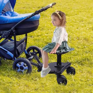 Poussette à roulettes universelle 2 en 1, planche planeuse, Buggy avec siège détachable, pédale de