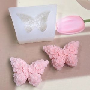 Moule en silicone en forme de papillon rose, décoration de gâteau au sucre, aromathérapie, bougie de