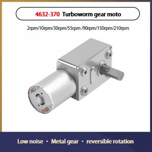Moteur de réduction 4632-370 DC 6V 12V, motoréducteur Turbo à vis sans fin, 2 tr/min/6 tr/min/10