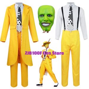 Carrey Cosplay uniforme Anime Costumes jaune Trench chapeau costume Halloween carnaval fête Jim