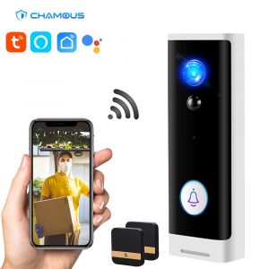 Caméra de sonnette WiFi Tuya, 1080P HD, batterie, vidéo, sonnette de porte, maison intelligente, vue