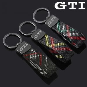 Porte-clés de style de voiture en sangle Oxford, porte-clés pendentif, logo Volkswagen GTI, Passat