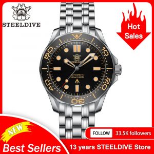 STEELDIVE SD1957 nouveau bracelet 42MM lunette Vintage 200M étanche NH35 vert Luminou verre saphir