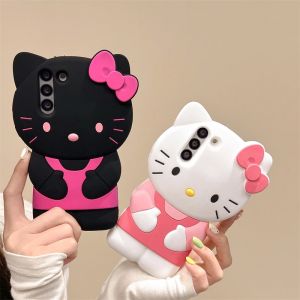 Hello Kitty 3D Bow dessin animé arc étui pour Samsung Galaxy S24 Ultra S23 Plus S22 S21 S20 FE Y2K
