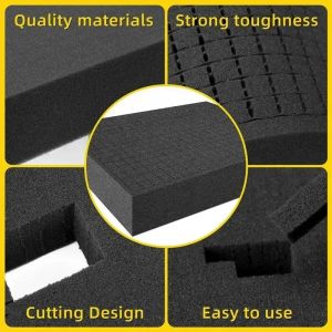 Boîte à outils prédécoupée haute densité, insertion en mousse, sélection prédécoupée pour étui