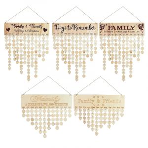 Tableau de rappel de jours sp&eacute;ciaux d'anniversaire, 9 Styles, panneau de calendrier en bois, Plaque
