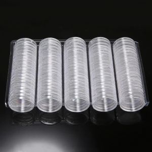 Capsules porte-monnaie 27mm, boîte conteneur pour 2 euros, stockage 100 pièces