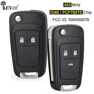KEYECU 433MHz ID46/PCF7937E puce 5WK50079, B01T3BA porte-clés à distance pour Opel Vauxhall Astra J