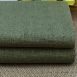 Tissu en lin coton vert armée, 100x140cm, matériel artisanal Patchwork, sac rideau beurre