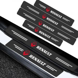 Autocollant de seuil de porte de voiture en Fiber de carbone, 4 pièces, étanche, pour Renault Megane