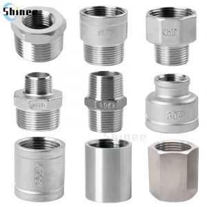 Raccord de plomberie 1/8 "1/4" 3/8 "1/2" 3/4 "304 acier inoxydable mâle femelle filetage réducteur