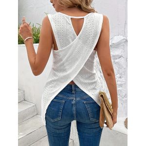 Chemise dos nu en fibre solide pour femme, chemise &eacute;l&eacute;gante, croix, pr&eacute;cieuse, document d&eacute;contract&eacute;,