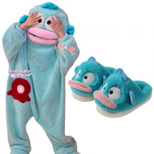Dessin animé Hangyodon Kigurumi licorne en peluche siamois pyjamas Hanton Uglyfish Onesie