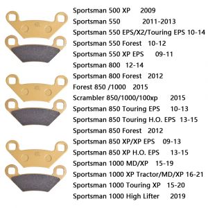 Plaquettes de frein avant et arrière pour moto, pour POLARIS Sportsman 550 Touring EPS X2 2010-2014