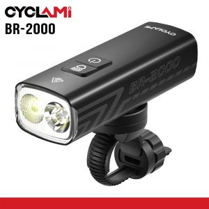 2000 Lumens CYCLAMI vélo phare vélo lampe de poche guidon type-c vtt route point culminant BR2000