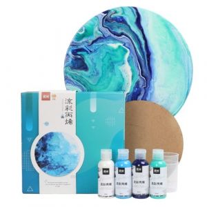 Peinture acrylique coul&eacute;e Ensemble de 4 bouteilles (2 oz / 60 ml) Bouteilles Peinture acrylique liquide &agrave; haut d&eacute;bit pour papier de tuile de verre de pierre de bois de toile