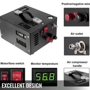 Compresseur d'air haute pression &eacute;lectrique 4500PSI avec arr&ecirc;t automatique portatif intelligent Compresseur d'air ext&eacute;rieur avec transformateur