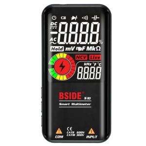 BSIDE S10 Multim&egrave;tre intelligent 9999 comptes Affichage LCD num&eacute;rique Voltm&egrave;tre AC / DC Ohmm&egrave;tre R&eacute;sistance de test Capacit&eacute; de fr&eacute;quence Continuit&eacute; de la diode NCV Live Line avec Flash Light Data Hold