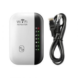 R&eacute;p&eacute;teur WiFi 300M Amplificateur de signal sans fil 7 voyants lumineux Extension de port&eacute;e WiFi avec port Ethernet Configuration simple Relais/AP 2 modes de fonctionnement Extension de signal WiFi portable