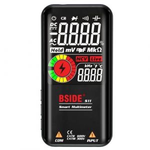 BSIDE S11 Multim&egrave;tre intelligent 9999 comptes Affichage LCD num&eacute;rique Compteur universel rechargeable Voltm&egrave;tre AC / DC Ohmm&egrave;tre R&eacute;sistance de test Capacit&eacute; de fr&eacute;quence Continuit&eacute; de la diode NCV Live Line avec Flash Light Data Hold