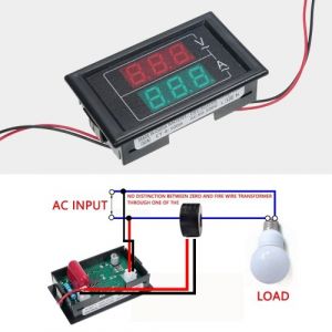 Volt ampèremètre AC 60-500 V 100 A multimètre numérique avec transformateur de courant 2 en 1 mini ampèremètre voltmètre jauge avec double affichage LED accessoires de voiture universels