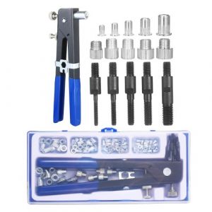 86 pièces Kit d'outils d'écrou à rivet ensemble écrou à rivet aveugle clé à riveter à main outil d'insertion filetée pistolet à écrou à rivet avec assortiment d'écrous à rivets métriques M3 M4 M5 M6 M8