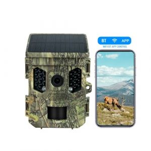 &Eacute;cran TFT 2.0 pouce &Eacute;nergie solaire 1080P 16MP Vision nocturne IP66 &Eacute;tanch&eacute;it&eacute; BT WiFi Appareil photo de chasse infrarouge APP