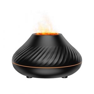 Diffuseur d'huiles essentielles d'aromath&eacute;rapie d'humidificateur de brume de flamme avec l'humidificateur USB silencieux d'arr&ecirc;t automatique de veilleuse de 7 couleurs pour la chambre de b&eacute;b&eacute; de bureau de maison