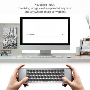 W3 2.4G Air Mouse Clavier sans fil Contr&ocirc;le vocal T&eacute;l&eacute;commande d'apprentissage IR D&eacute;tection de mouvement &agrave; 6 axes pour Smart TV Android TV BOX PC