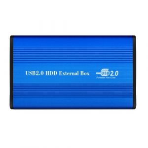 Boîtier de disque dur USB2.0 vers IDE 2.5 '' Boîtier IDE HDD Boîtier de disque dur portable Boîtier en alliage d'aluminium HDD Bleu