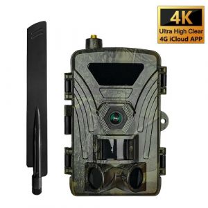 Caméra de chasse 4G 4K avec carte SIM Photos 60MP Caméra de surveillance à déclenchement rapide Caméra infrarouge Caméra de vision nocturne