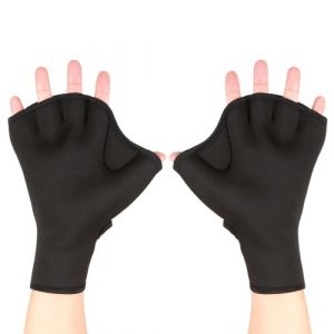 Gants de natation en n&eacute;opr&egrave;ne Gants d'entra&icirc;nement de r&eacute;sistance &agrave; l'eau de Fitness palm&eacute;s avec sangle de poignet r&eacute;glable Mitaines d'entra&icirc;nement de plong&eacute;e