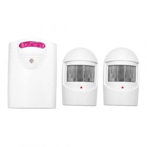 Multifonctionnel sans fil all&eacute;e alarme IR capteur de mouvement alarme sonnette 1 r&eacute;cepteur 2 &eacute;metteurs pour usage ext&eacute;rieur &agrave; la maison