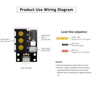 Geevorks Module laser 40 W T&ecirc;te laser de gravure 450 nm Longueur focale fixe Gravure de haute pr&eacute;cision Plastique Cuir Bois Acrylique pour machine de gravure laser CNC Routeur Machine de d&eacute;coupe