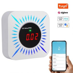 ZigBee de Tuya Gaz combustibles Détecteur de fuites Monoxyde de carbone Portable Testeur de fuite de gaz multifonctionnel (Utilisé avec les passerelles)