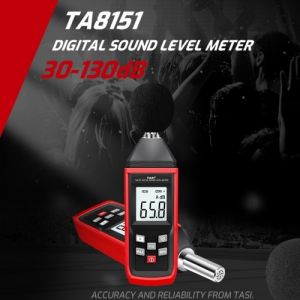 TASI TA8151 Sonomètre numérique SLM Testeur de bruit domestique Testeur de bruit professionnel de haute précision Détecteur de son portable Moniteur de décibel 30-130dB Instrument de mesure acoustique