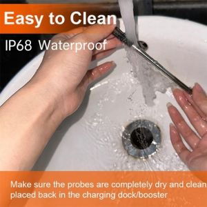 Thermom&egrave;tre &agrave; viande intelligent Pop up Thermom&egrave;tre alimentaire &agrave; lecture instantan&eacute;e Contr&ocirc;le par application avec alarme de synchronisation sans fil de 500 pieds Thermom&egrave;tre de gril pour barbecue ext&eacute;rieur avec base de chargement de stockage