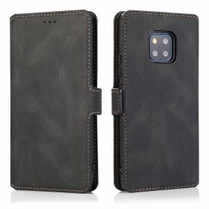 Étui à rabat classique en similicuir avec porte-cartes pour Huawei Mate, Noir / Mate 20 Pro