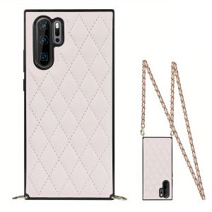 Coque Huawei Mate effet matelassé luxueux et lanière raffinée, Rose / Mate 20 Pro