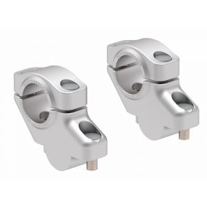 Rehausseur de guidon Hepco & Becker avec d&eacute;port 30 mm de haut et 21 mm en arri&egrave;re - argent