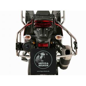 Valise Hepco & Becker Xplorer avec support Cutout - argent/Acier inoxydable