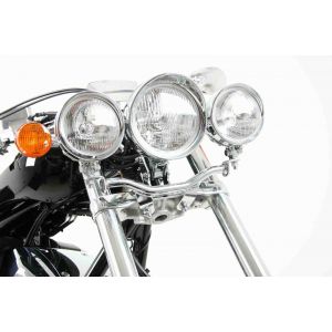 Feux Hepco & Becker Twinlight (route) avec support et c&acirc;ble - chrome