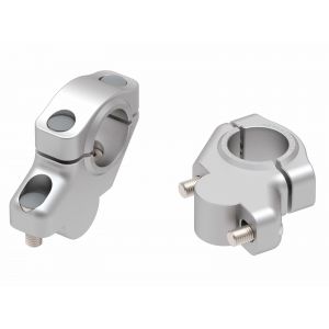 Rehausseur de guidon Hepco & Becker avec d&eacute;port 30 mm de haut et 21 mm en arri&egrave;re - argent