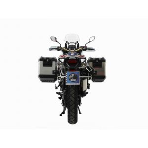 Valise Hepco & Becker Xplorer avec support Cutout - argent/Acier inoxydable